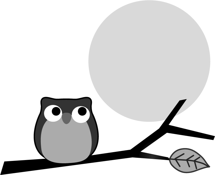 フクロウと月のイラスト 無料イラストフリー素材