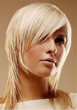 Photo of blonde femmullet hair