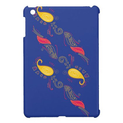 Gold with Red ornaments HENNA EXOTIC Cover For The iPad Mini