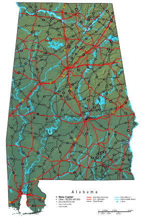 Alabama Map - online maps of Alabama State