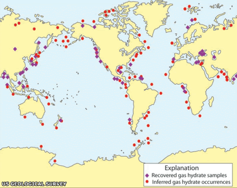 Methane hydrate deposits