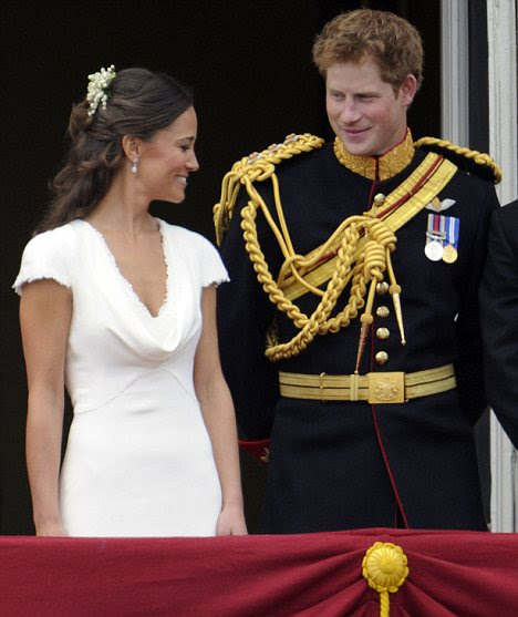 Affectionate nickname: The documentary will claim that Harry, pictured joking with his new sister-in-law at the royal wedding, calls Pippa Middleton 'foxy filly'