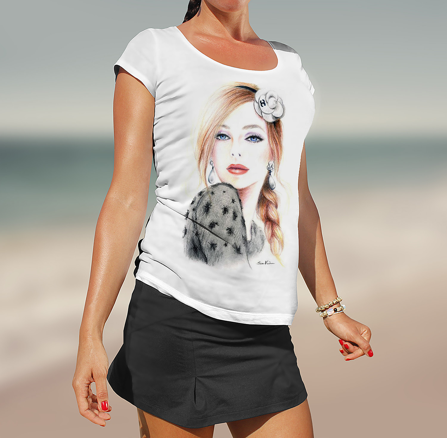 Download Free Girl T-Shirt Mockup - Graphic Google - Tasty Graphic Designs CollectionGraphic Google ...