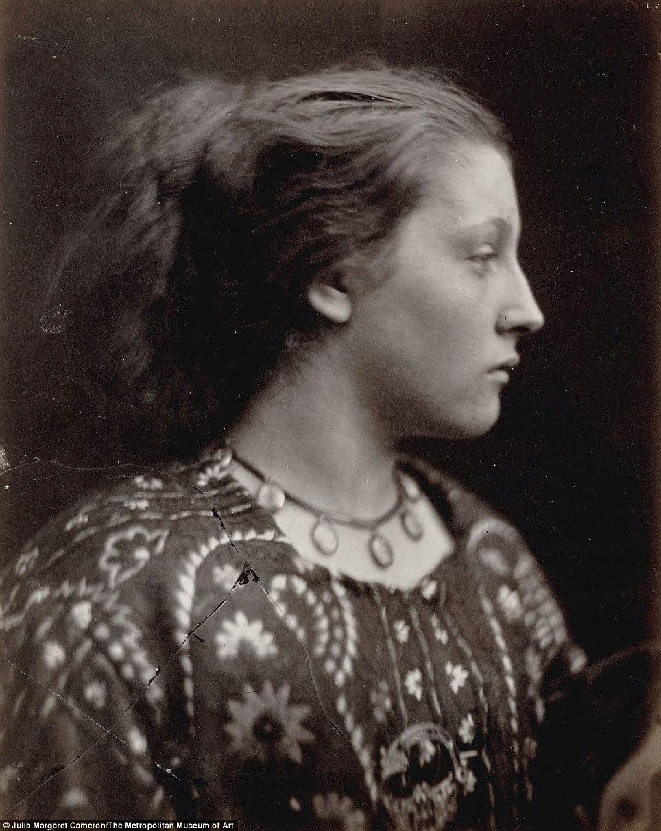 Sappho: Mary Hillier, a beautiful young house servant at Cameron's home was often pressed into photographic service, frequently in the role of the Virgin Mary. She managed to assume her various guises in a remarkably unselfconscious way