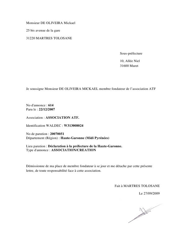 Lettre soussigne - Modele de lettre type