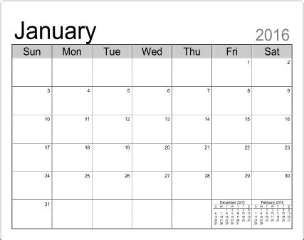 printable calendar templates