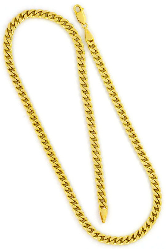 Original-Foto 3, FLACHPANZER GOLDKETTE MASSIV GELB-GOLD PANZER-KETTE