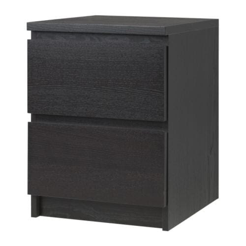 MALM Chest of 2 drawers - black-brown - IKEA