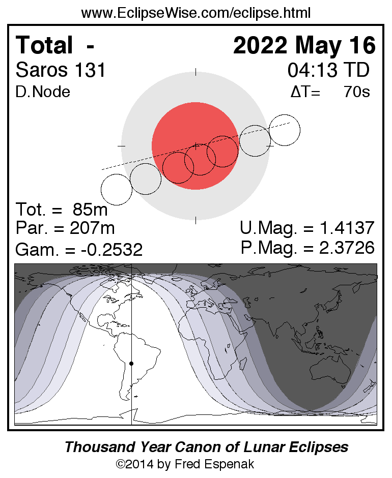 January 2022 Lunar Eclipse Map