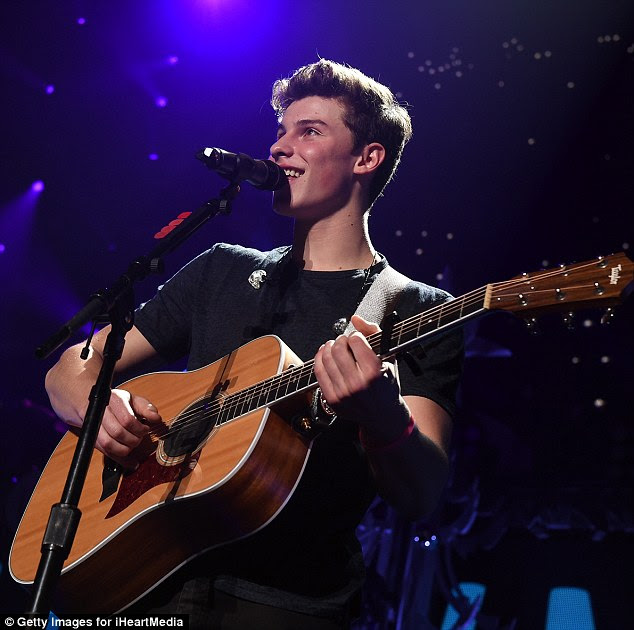 Strum-thing for the ladies: Pop hunk Shawn Mendes was another of the featured acts