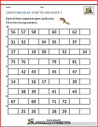 Free printable math worksheets counting by 5