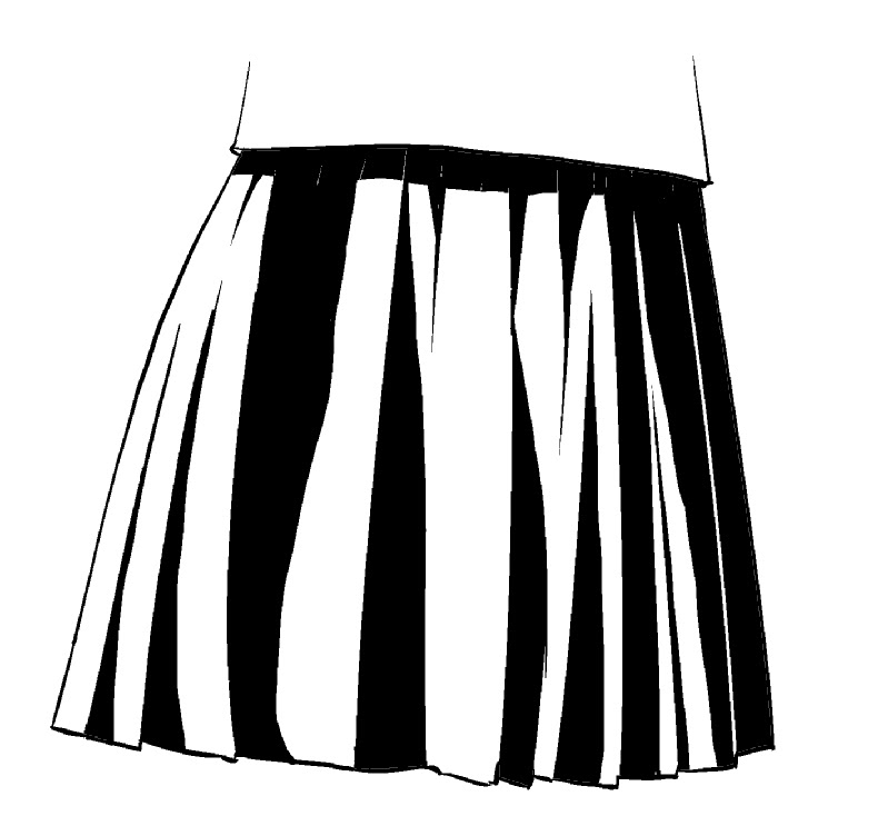 漫画テクニック スカートの描き方 制服スカート編 シワ ベタの入れ方 Oyukihan S Blog 漫 パワー充電所