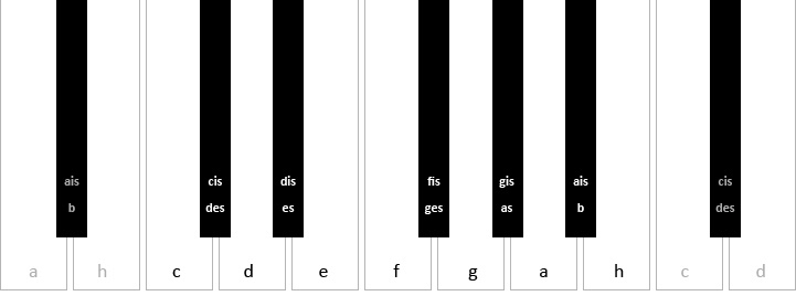 Wie heißen die schwarzen Tasten bei Keyboards?