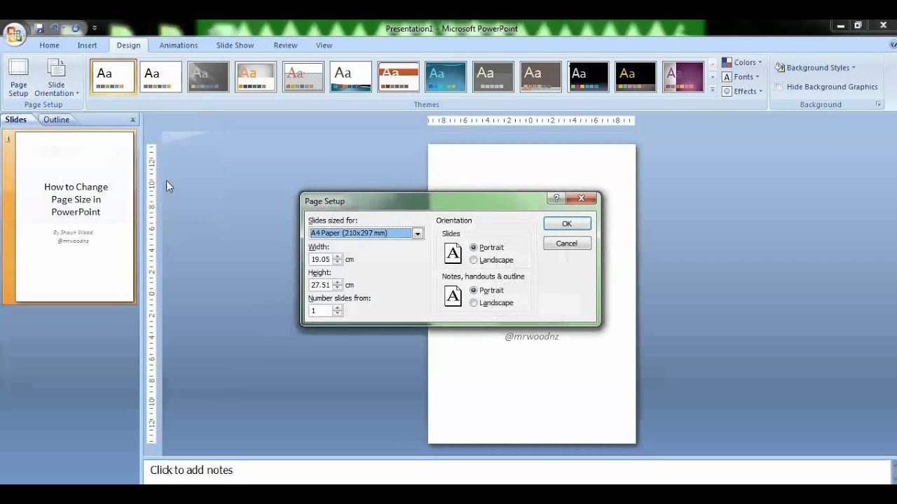 How To Change Page Size In PowerPoint - YouTube