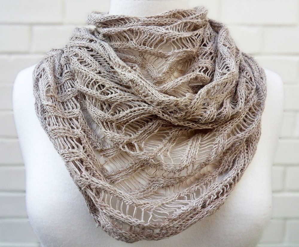Linen Knitted Lace Spring Scarf