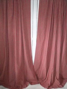 Decorative Double Curtain Rods Pink Gingham Sofa