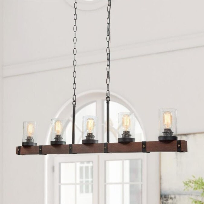 LNC Forest Bronze Farmhouse Linear LED Kitchen Island ...
