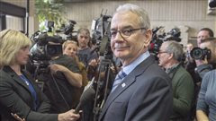 Le commissaire de l'UPAC, Robert Lafrenière, le jour de l'arrestation de sept personnes dont Nathalie Normandeau