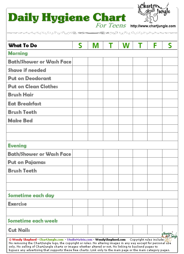 daily of chart example routine flow dailyhygienechartteens.gif daily of chart example routine flow dailyhygienechartteens.gif