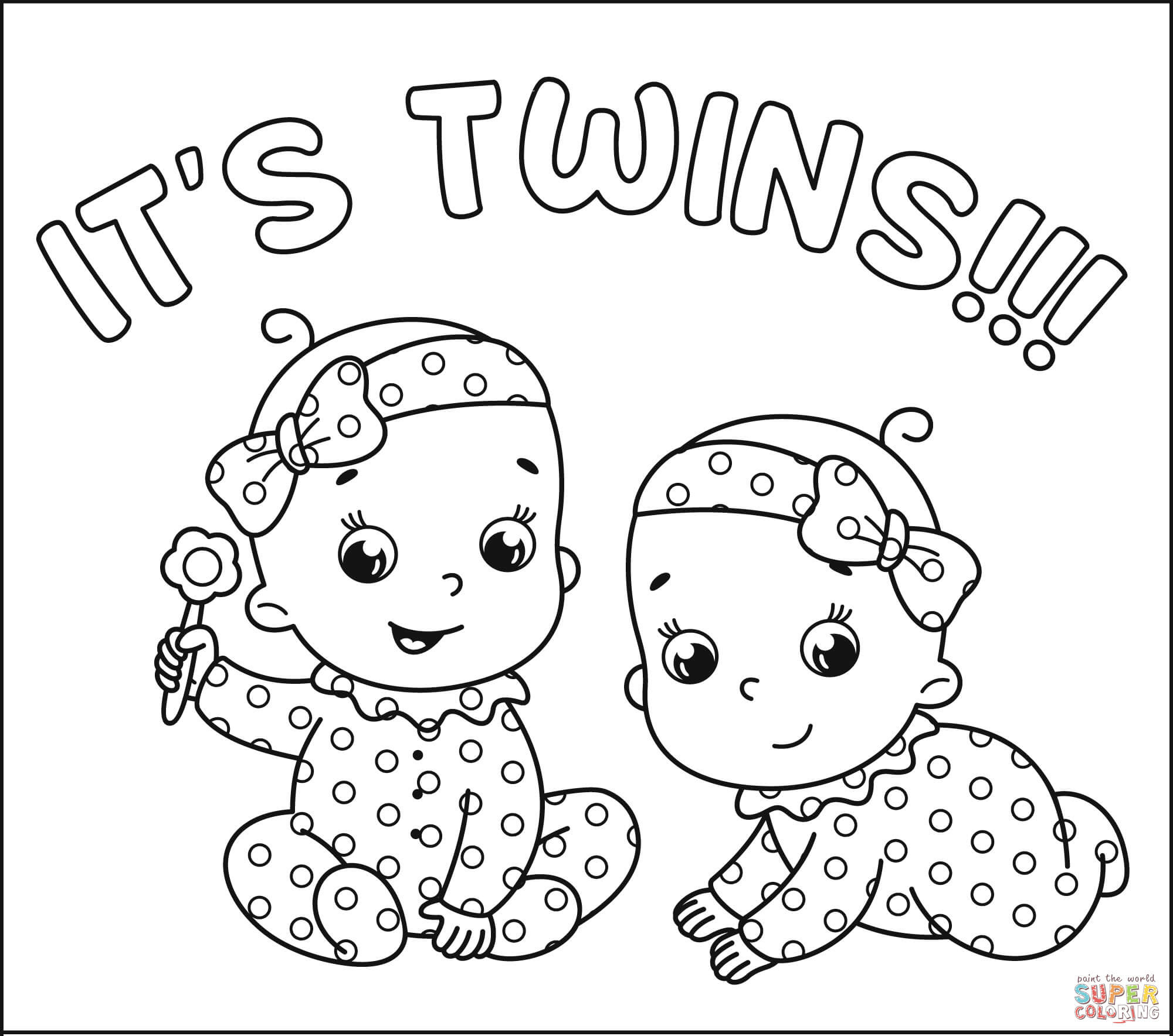 It S A Twins Girls Coloring Page Free Printable Coloring Pages