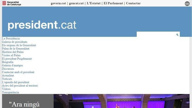 Detall del web president.exili.eu