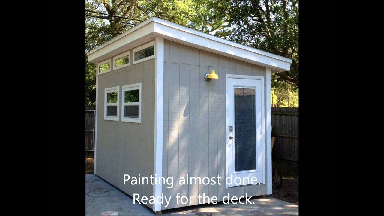8x12 modern shed build from icreatables shed plans - youtube