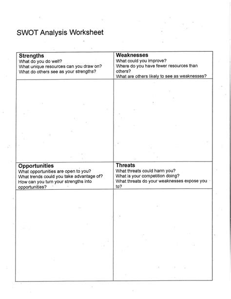 swot analysis worksheet examples samples  word pages
