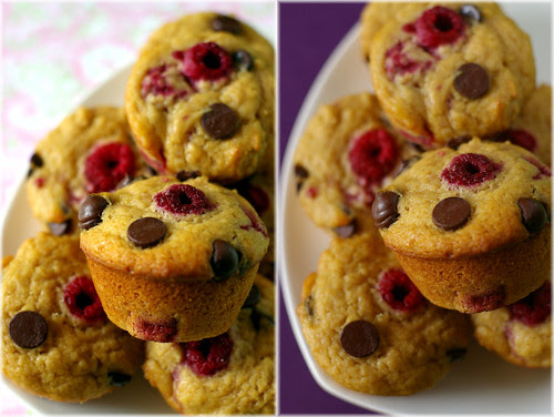 raspberry chocolate chips muffins