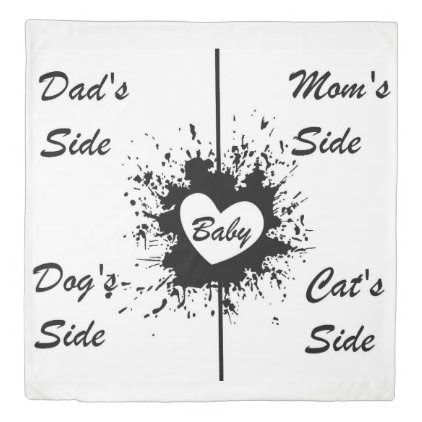 Mom Dad and Animal Side Duvet Cover