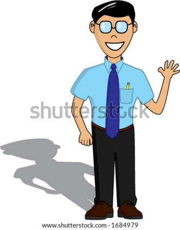 stock vector : Cartoon drawing of a smart looking guy.