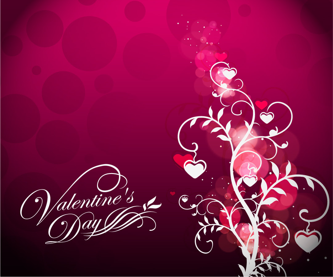 素材 ハートの花が咲くバレンタインデーの植物柄背景 Valentine S Day Floral On Red Background イラスト素材