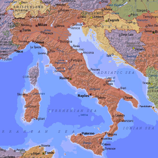 itálie mapa Itálie, mapy   Miras.cz/Cestování itálie mapa