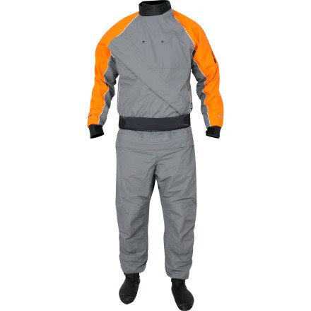 NRS Men's Inversion Kayak Drysuit - Dark Grey/ Orange S