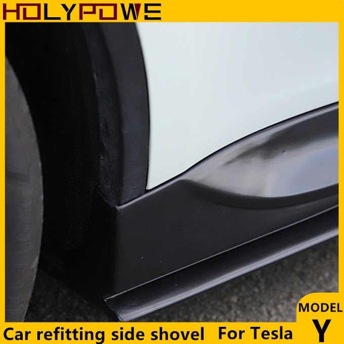 Review For Tesla Model Y Car Sport Front Lip Shovel Spoiler Side Skirt/Shovel Universal Bumper Body Kit Splitter Decoration Accessories