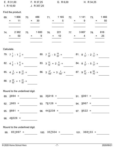  grade 6 worksheets math worksheets for kindergarten