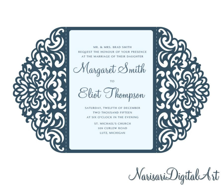Download Ornamental 5x7'' Gate-fold Wedding Invitation Card ...