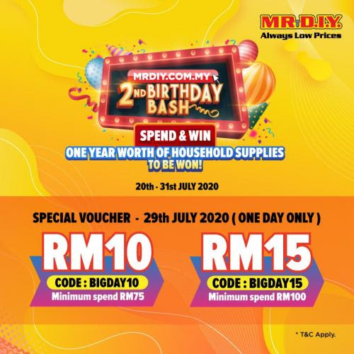 MR DIY Online 2nd Birthday Bash FREE RM15 OFF Promo Code MR DIY Online 2nd Birthday Bash FREE RM15 OFF Promo Code