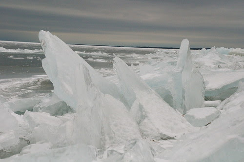 Shards of ice on the shoreline