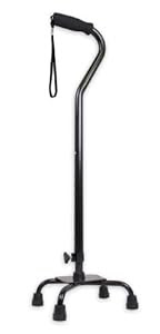 Ez2Care Adjustable Small Base Quad Cane, Black