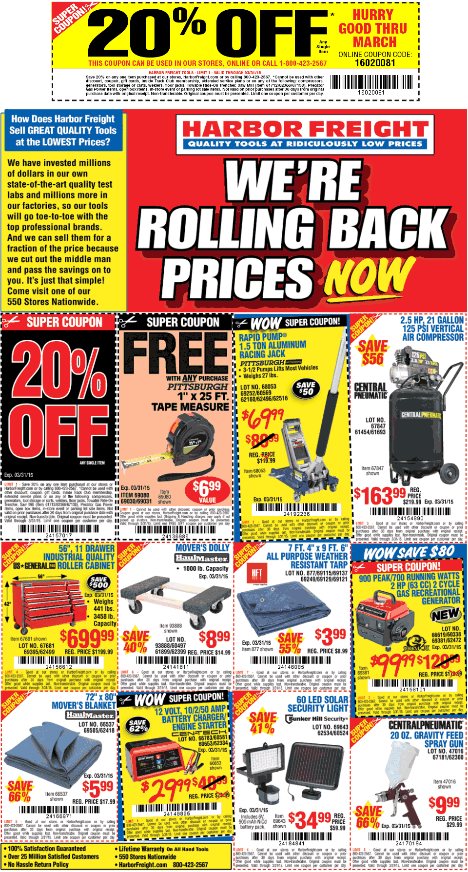 Harbor Freight coupons - 20% off a single item & more at