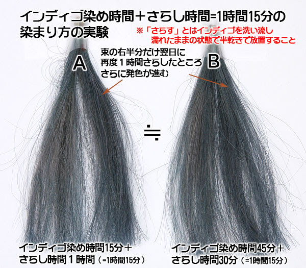 白髪染め必須知識 インディゴの染め方はさらし時間が決め手