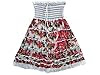 Boho Cotton Red Smocked Waist Skirt