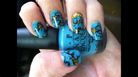 turquoise stone nail art tutorial youtube