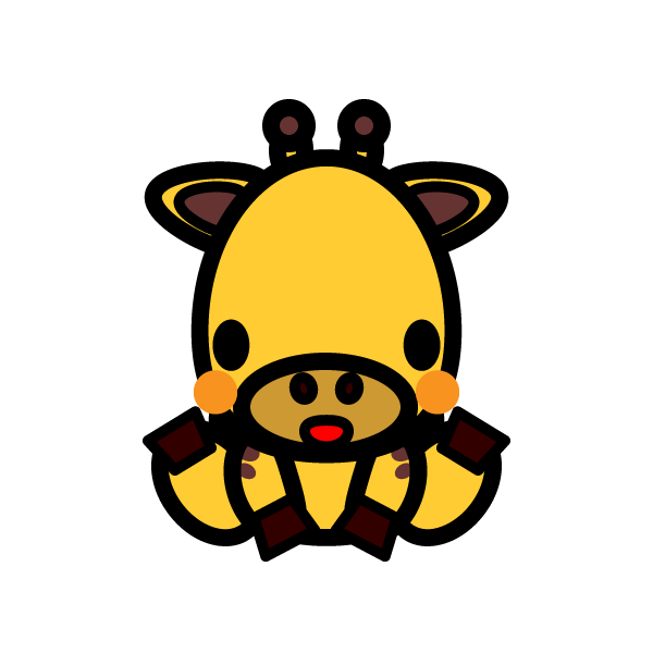 かわいいキリンの無料イラスト 商用フリー オイデ43