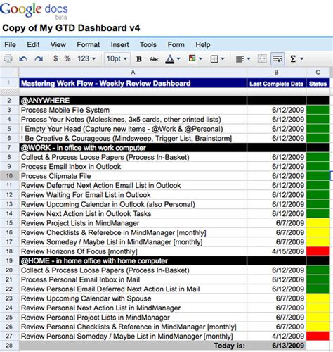 steve holdens blog  gtd weekly review dashboard