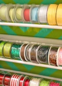 A random asst. of May Arts Ribbon from our stash - This is Ribbonista Virginia Fynes photo of her storage method!