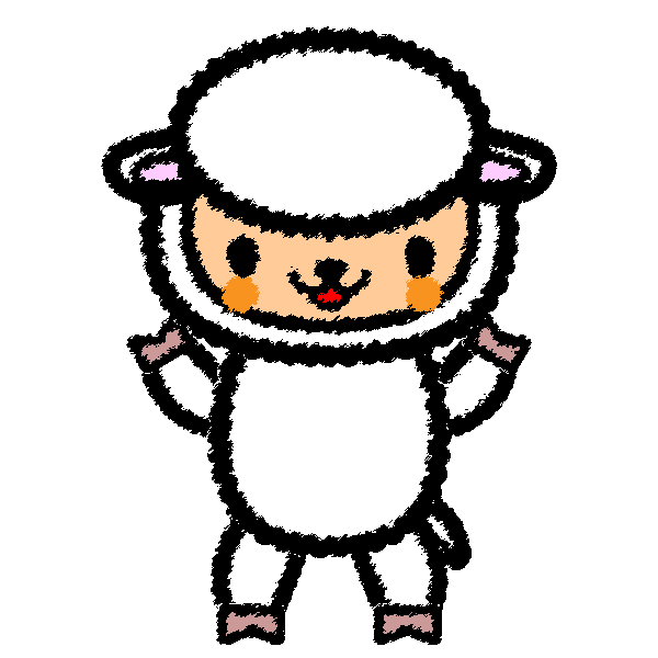 手書き風でかわいい羊の無料イラスト 商用フリー オイデ43