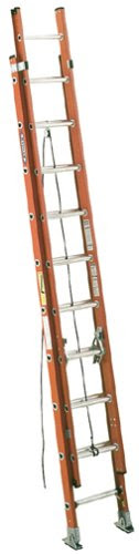 Werner D6224-2 300-Pound Duty Rating Fiberglass Flat D-Rung Extension Ladder, 24-Foot