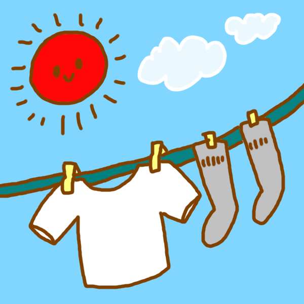 晴れた日の洗濯のイラスト かわいいフリー素材が無料のイラストレイン