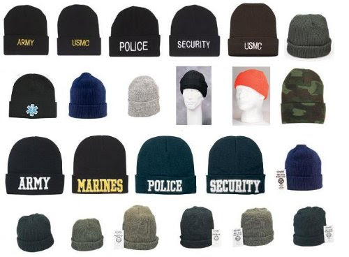 Military Watch Caps - Embrioidered & Solid